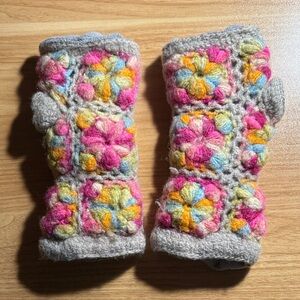 Anthropologie Multicolor Fingerless Fleece-lined Gloves